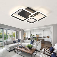 LED осветително тяло 88W Three Square Black SMART еквивалент 400W с дистанционно
