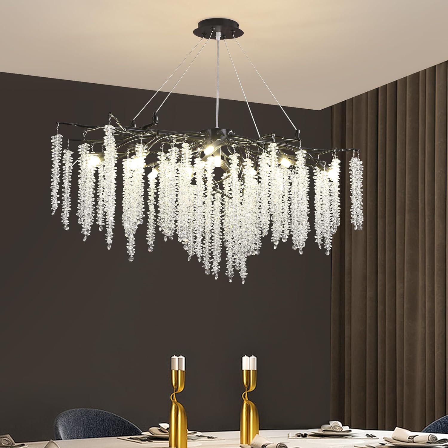 Полилей кристал LUXURY Black Willow 150X45 CM