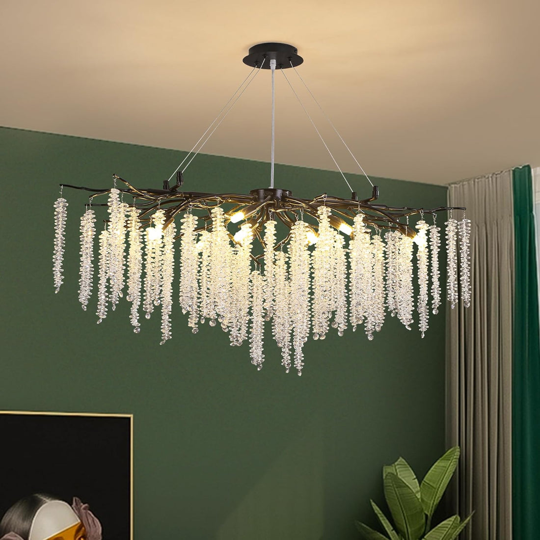 Полилей кристал LUXURY Black Willow 120X45 CM