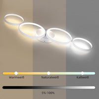 Модерно LED осветително тяло White 4 Rings, еквивалент 600W, с дистанционно