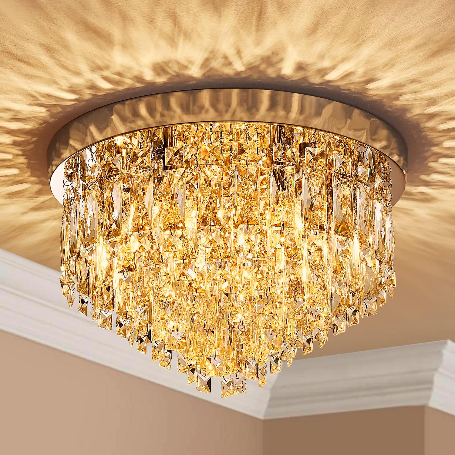 Кристален полилей MARY Silver 40cm с дистанционно
