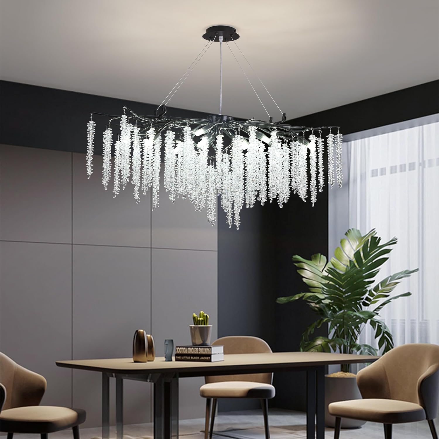 Полилей кристал LUXURY Black Willow 120X45 CM
