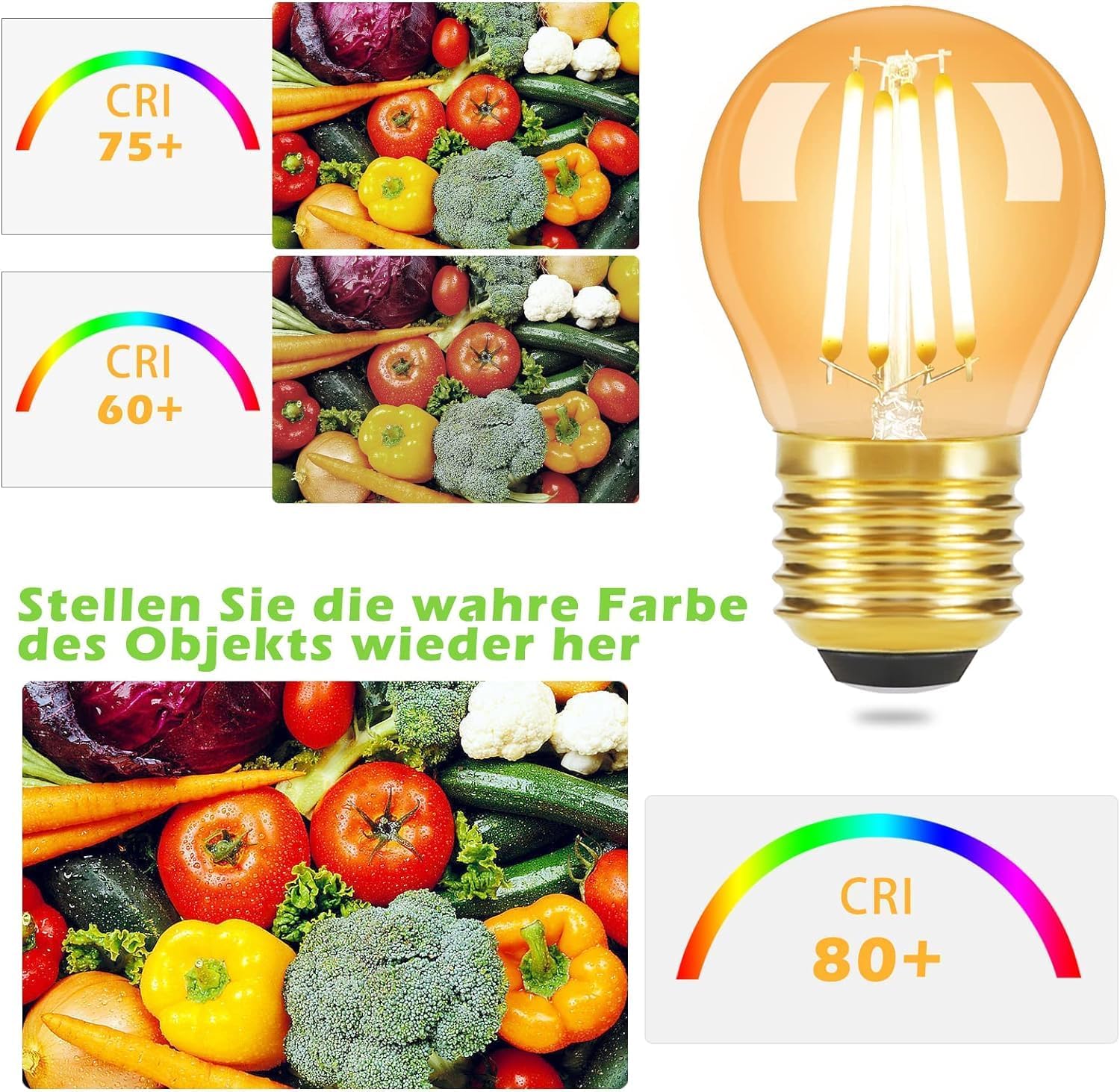 LED крушка E27 4W филамент G45 гирлянд