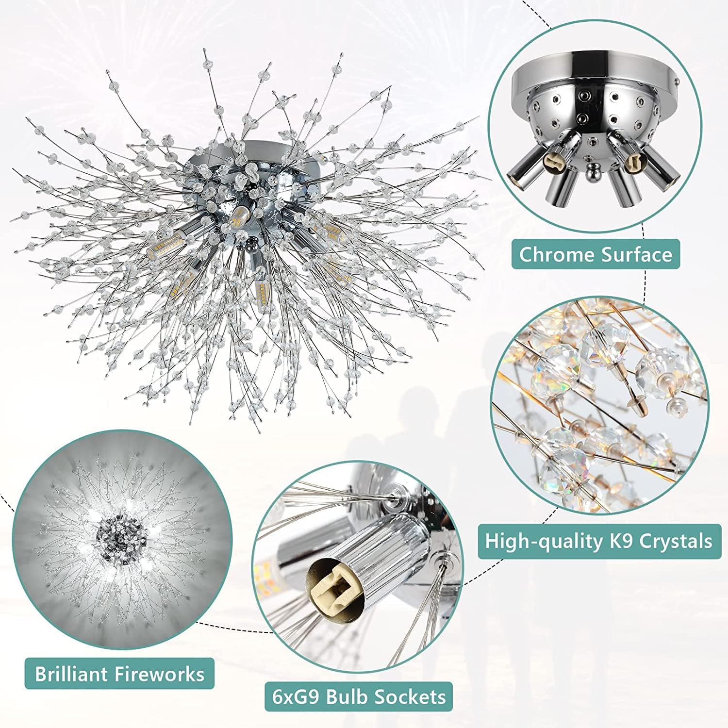 Осветително тяло за таван Crystal SIGMA Silver
