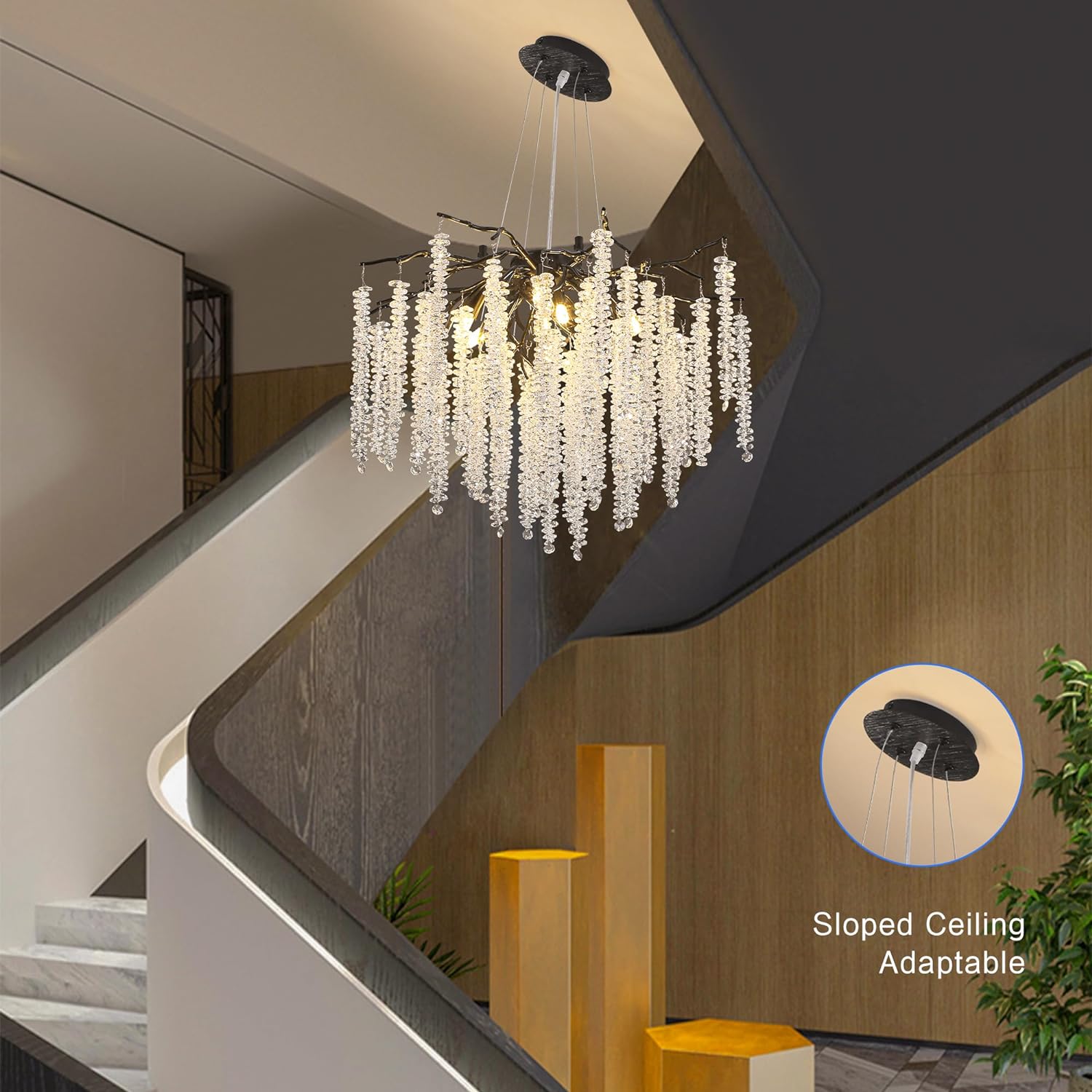 Полилей кристал LUXURY Black Willow 60CM