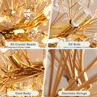 Осветително тяло висящо Crystal Dandelion Gold XXL