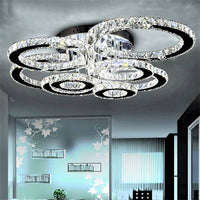 LED осветително тяло 4+2 CIRCLE Chrome Cristal Еквивалент 800W Дистанционно
