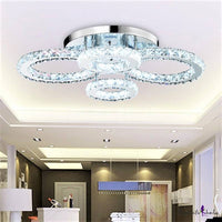 LED осветително тяло 2+2 CIRCLE Chrome кристал с дистанционно, еквивалент 400W