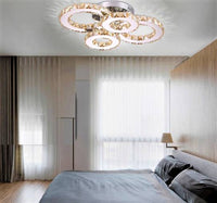 LED осветително тяло 2+2 CIRCLE Chrome кристал с дистанционно, еквивалент 400W