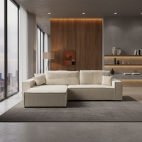 Разтегателен ъглов диван крем TREVIS 275x150cm