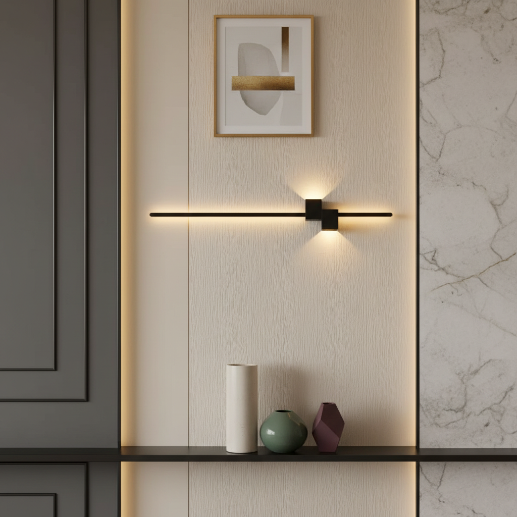 LED аплик MILO LINES 28W Черен Еквивалент 200W
