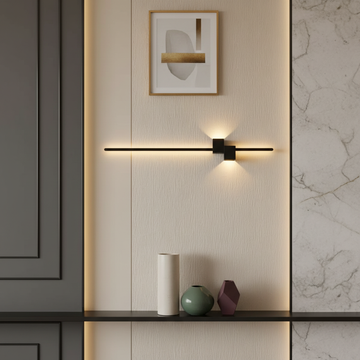LED аплик MILO LINES 28W Черен Еквивалент 200W