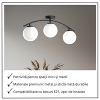 Lustra Abajur 3xE27 Arc Halo - 2601-3 NEAGRA / ABAJUR Chandeliers