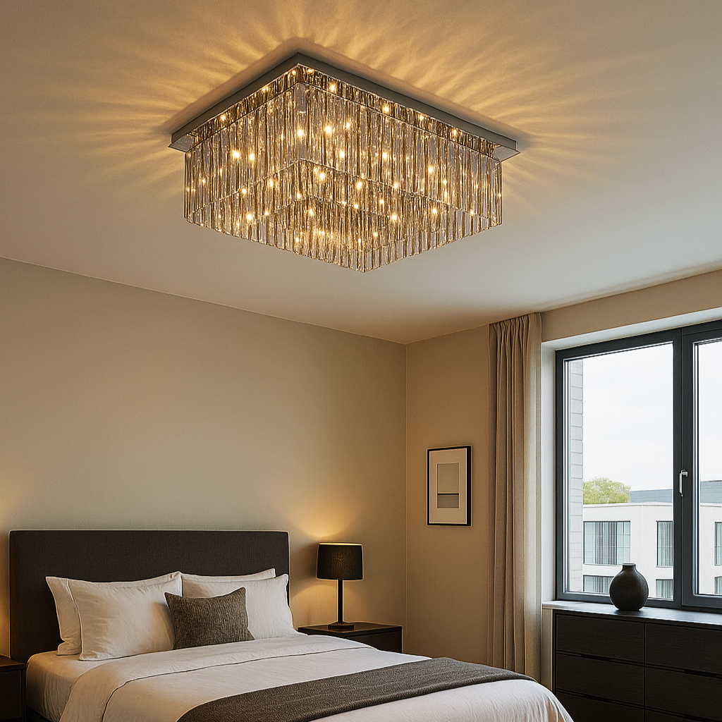 Плафонен полилей Cristal Dark Square Luxury