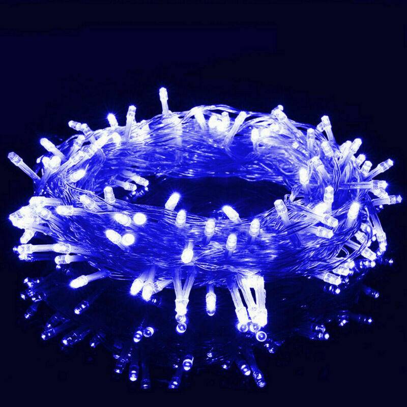 Линейна LED инсталация 300 LED 23m прозрачен кабел многоцветна