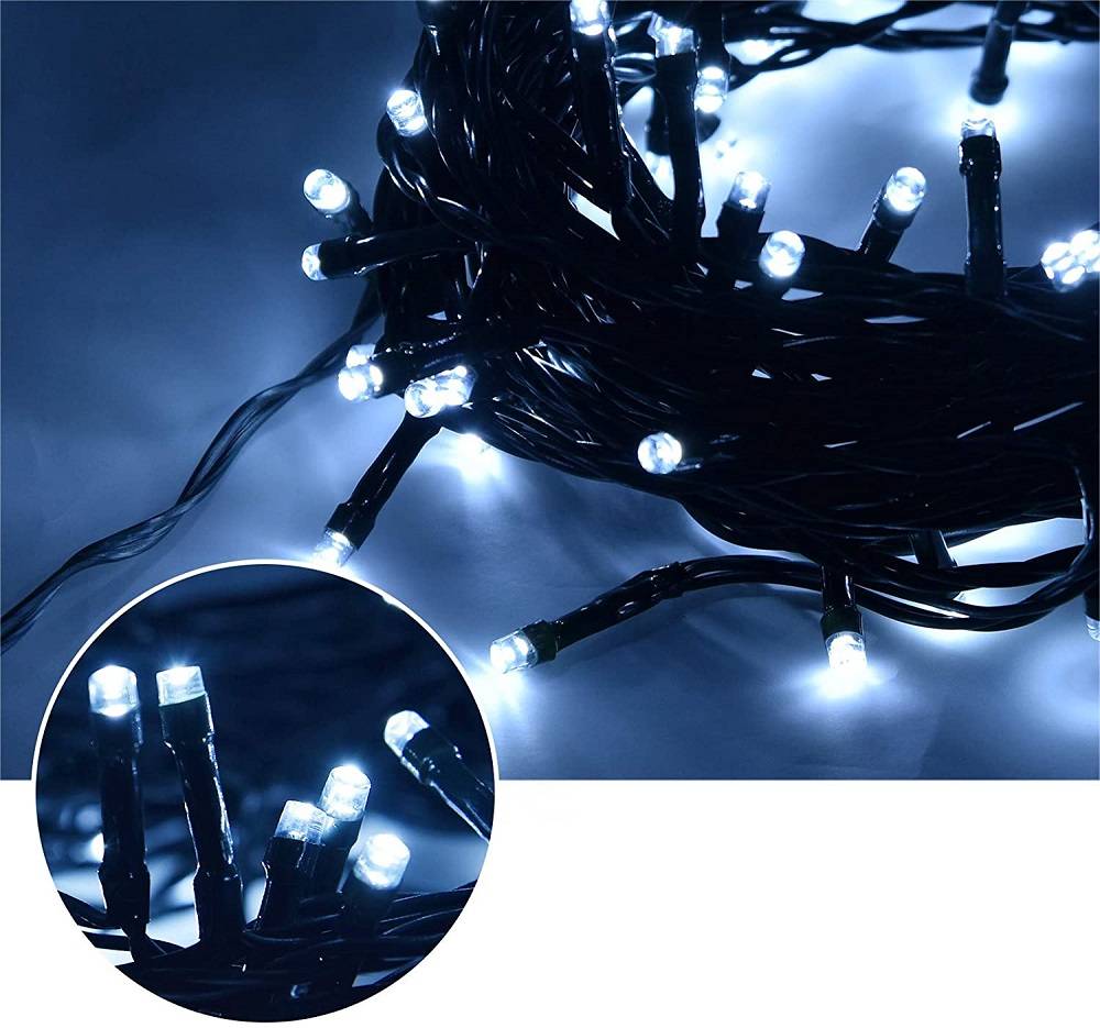 LED инсталация ролка 50m черен кабел различни цветове