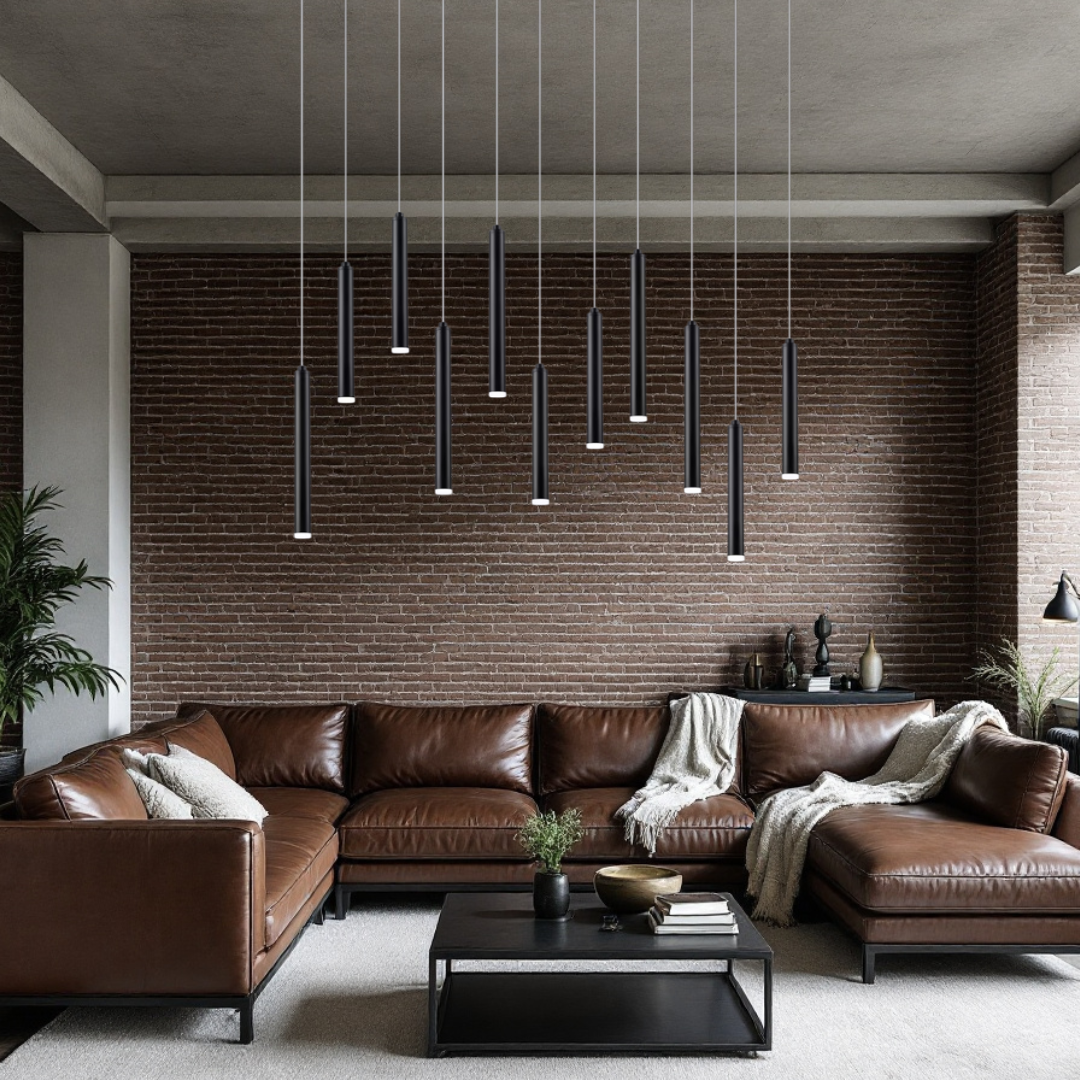 LED осветително тяло висящо Luxury Tubular Black еквивалент 400W