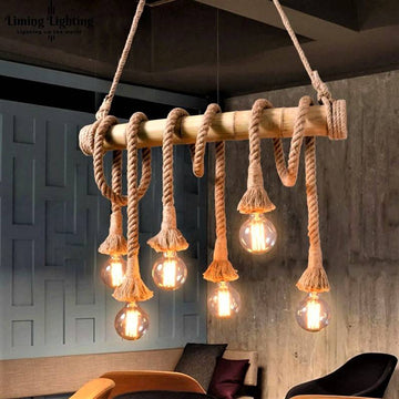 Осветително тяло Retro Design Bamboo 6XE27