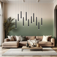 LED осветително тяло висящо Luxury Tubular Black еквивалент 400W