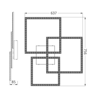 LED осветително тяло 3 Squares Cristal White еквивалент 800W с дистанционно