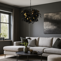Осветително тяло висящо Luxury LEAVY Black
