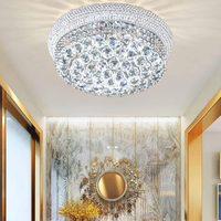LED осветително тяло за таван Crystal Dome Silver с дистанционно и RGB светлини
