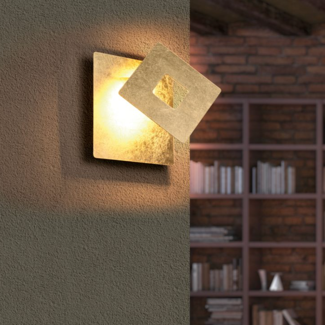 LED аплик Luxury Square Gold LEANO