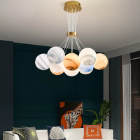 Осветително тяло LED Abajur Planets Gold Bundle, 3 вида светлина и дистанционно