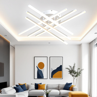 LED осветително тяло 96W X с 6 бели линии, еквивалент 700W, с дистанционно