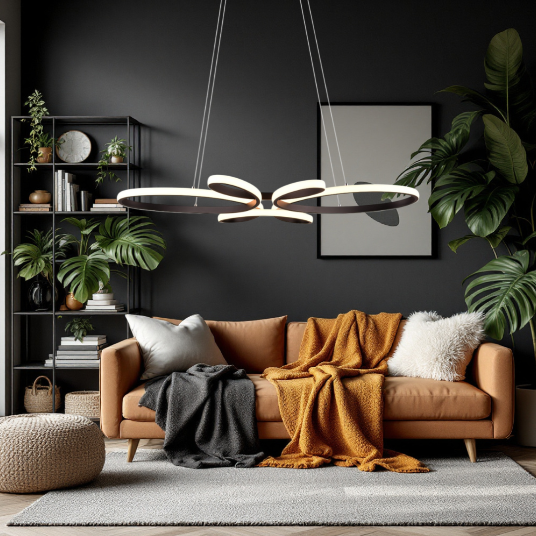 Премиум висящо LED осветително тяло Fly Black, еквивалент 400W, димируемо