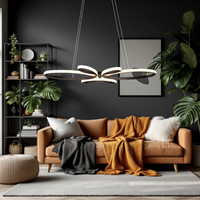 Премиум висящо LED осветително тяло Fly Black, еквивалент 400W, димируемо