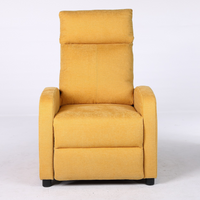 Релакс фотьойл с механизъм Recliner, текстил жълт