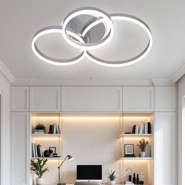 Осветително тяло LED Beauty Silver Circle еквивалент 600W с дистанционно