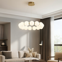 LED осветително тяло висящо Gold PEARL еквивалент 500W с дистанционно