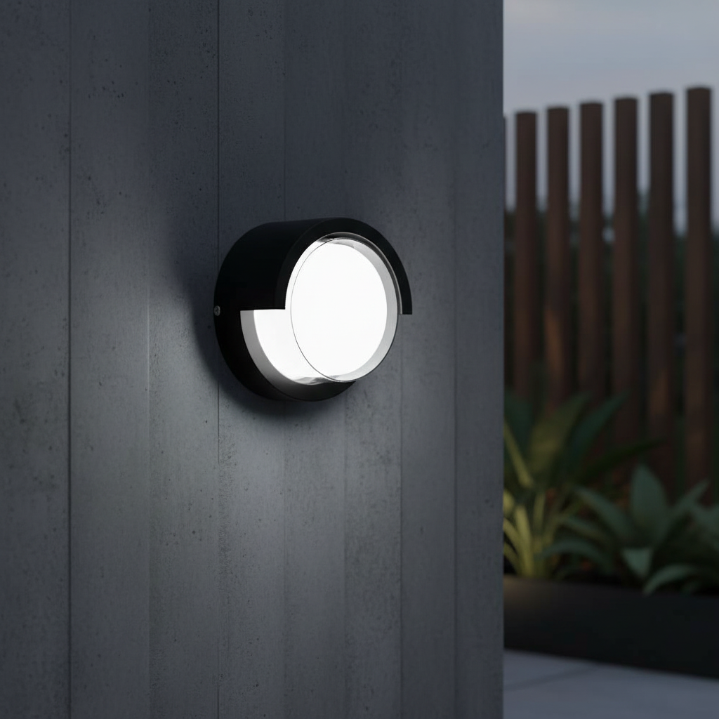 Външен LED аплик SIERA, кръгъл, 12 W, черен