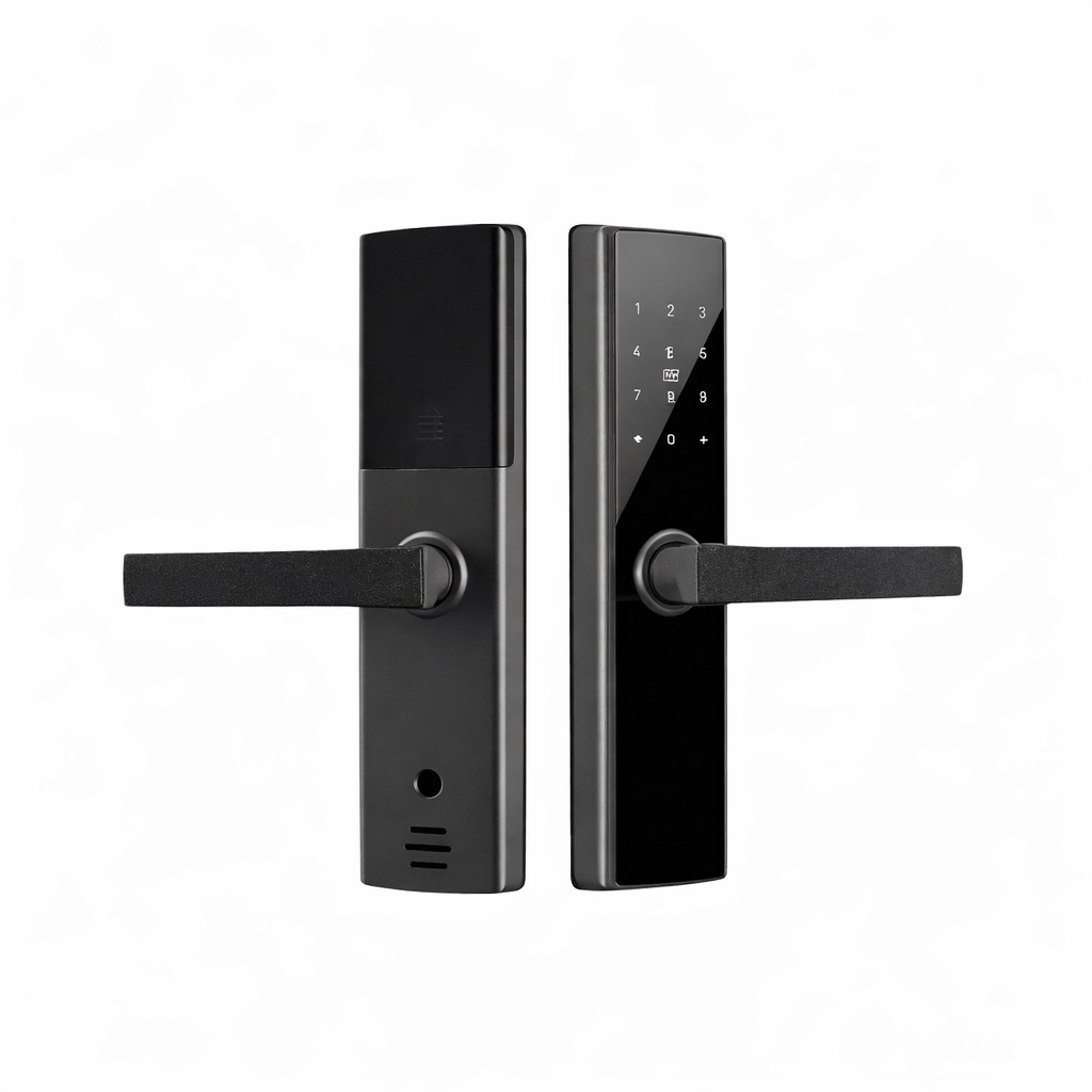 Смарт брава Cyber Черна с пръстов отпечатък, PIN, карта, приложение и ключ