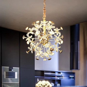 LED осветително тяло тип пендел Cristal Butterfly Gold, еквивалент 450W