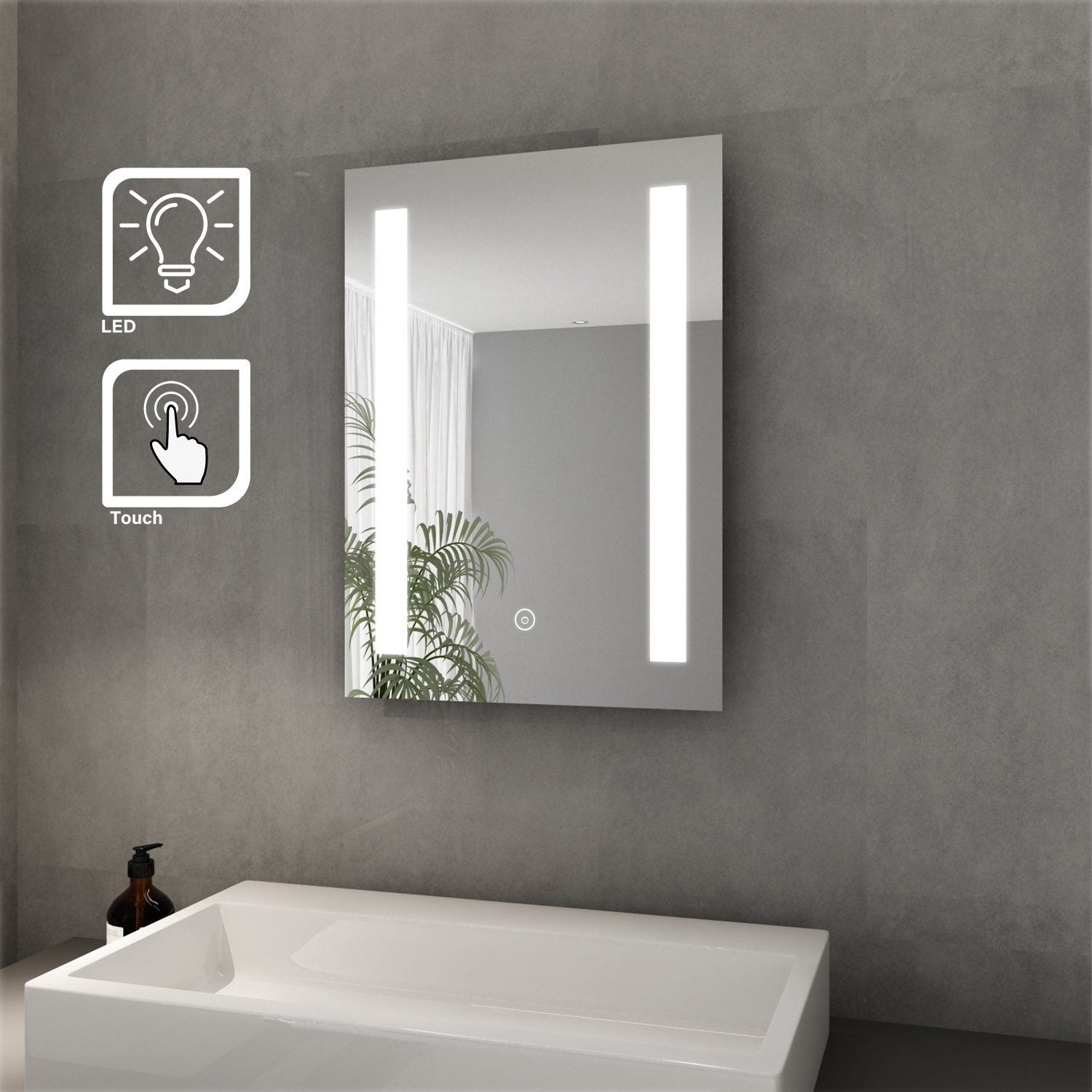 LED огледало 50X70cm с функция против замъгляване и Touch M061S