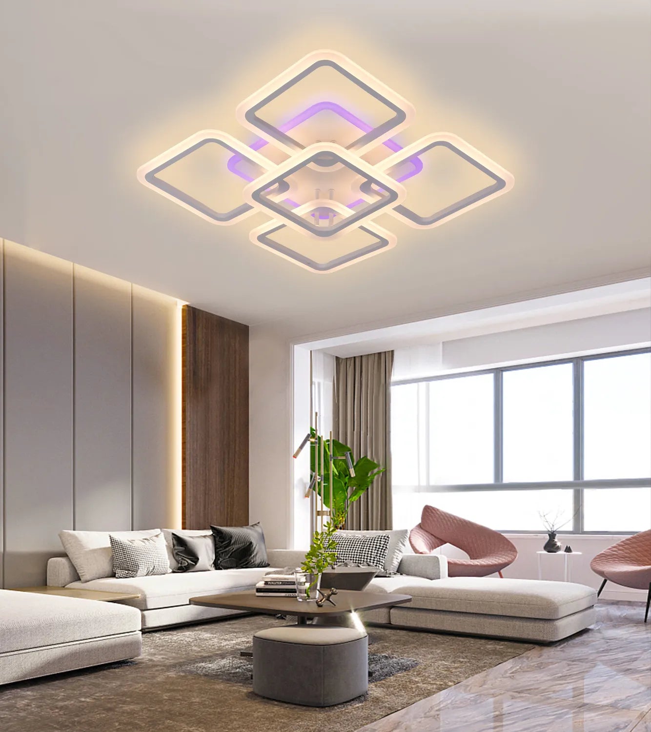 LED осветително тяло SQUARE RGB 55cm Еквивалент 800W Дистанционно