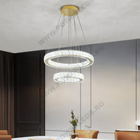 LED осветително тяло Cristal GOLD 2 сегмента с дистанционно, еквивалент 600W