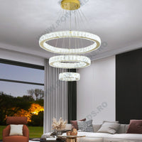 LED осветително тяло Cristal GOLD 3 сегмента с дистанционно, еквивалент 800W