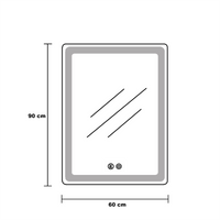 LED огледало 60x90cm, 3 вида светлина, против запотяване и Touch OD057