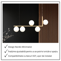 Осветително тяло Abajur MAT 5xE27 Nordic Glow GOLD