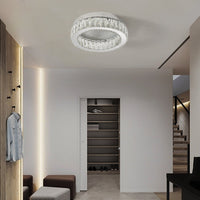 LED осветително тяло Сребристо Glamour Round CRISTAL с дистанционно