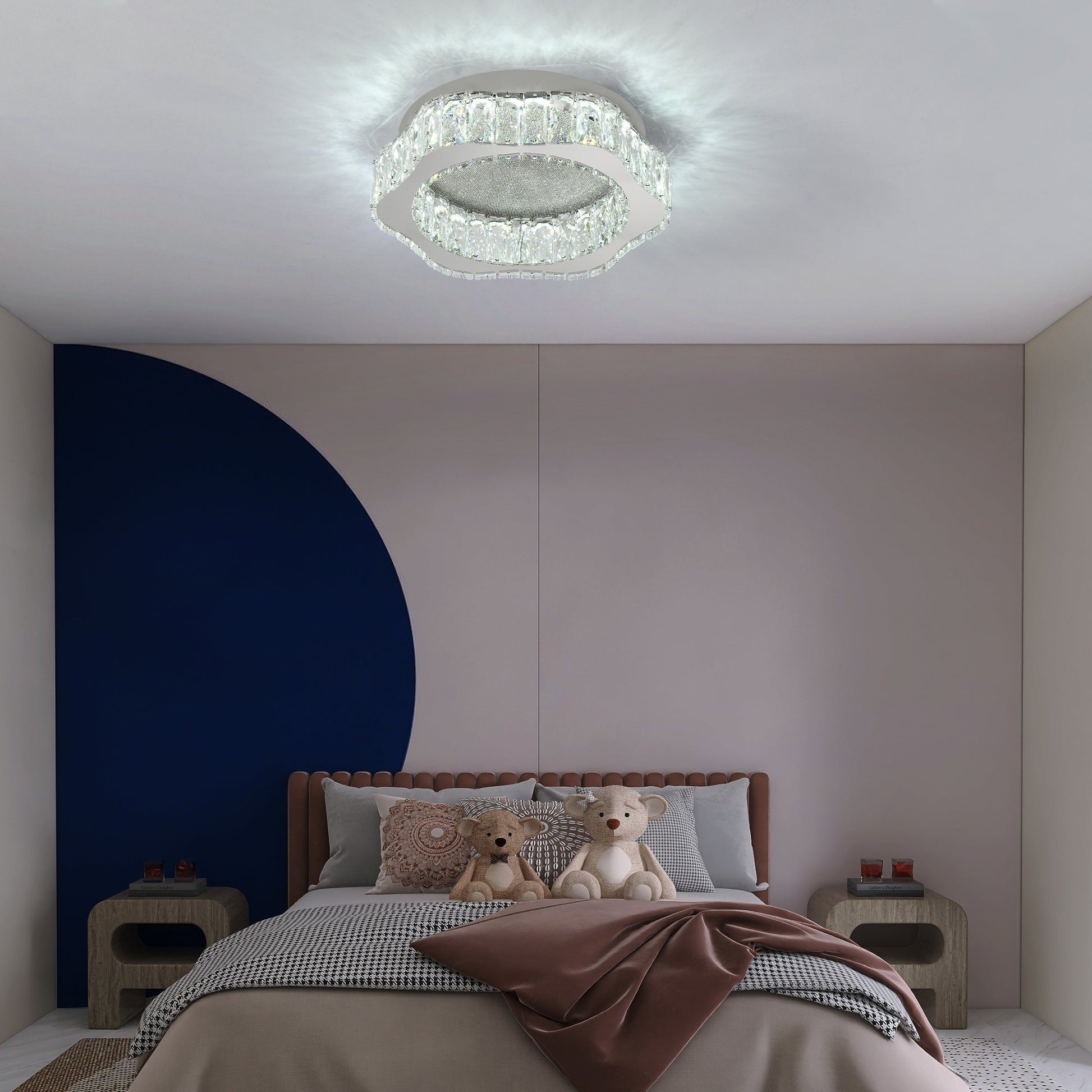 LED осветително тяло сребристо Splash Crystal с дистанционно