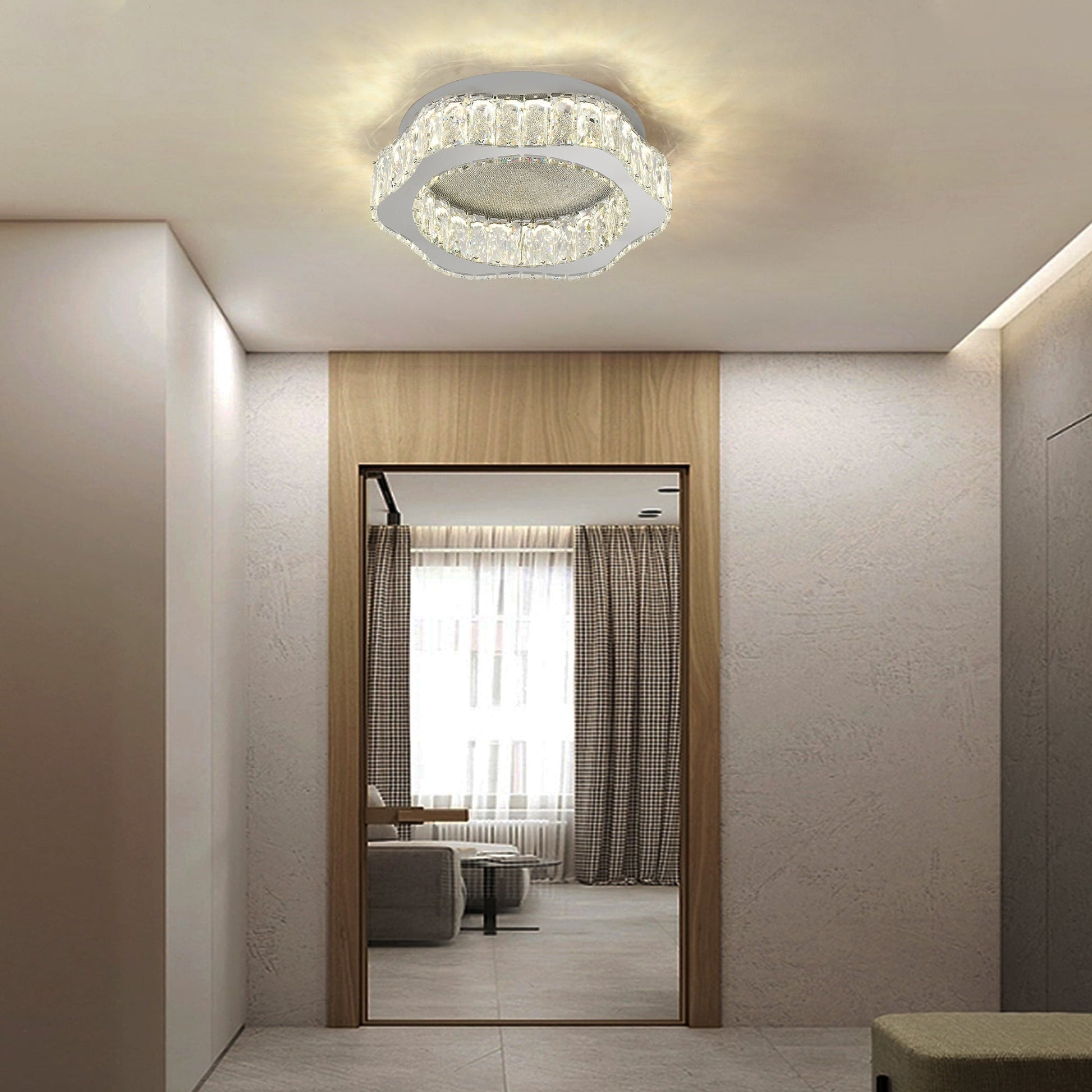 LED осветително тяло сребристо Splash Crystal с дистанционно