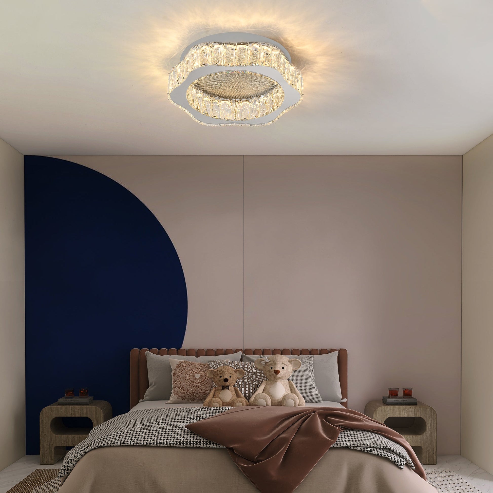LED осветително тяло сребристо Splash Crystal с дистанционно