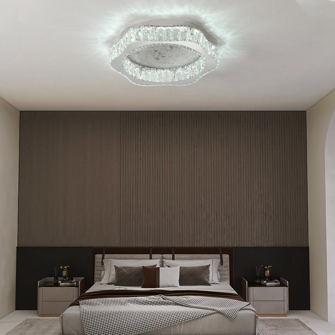 LED осветително тяло сребристо Splash Crystal с дистанционно