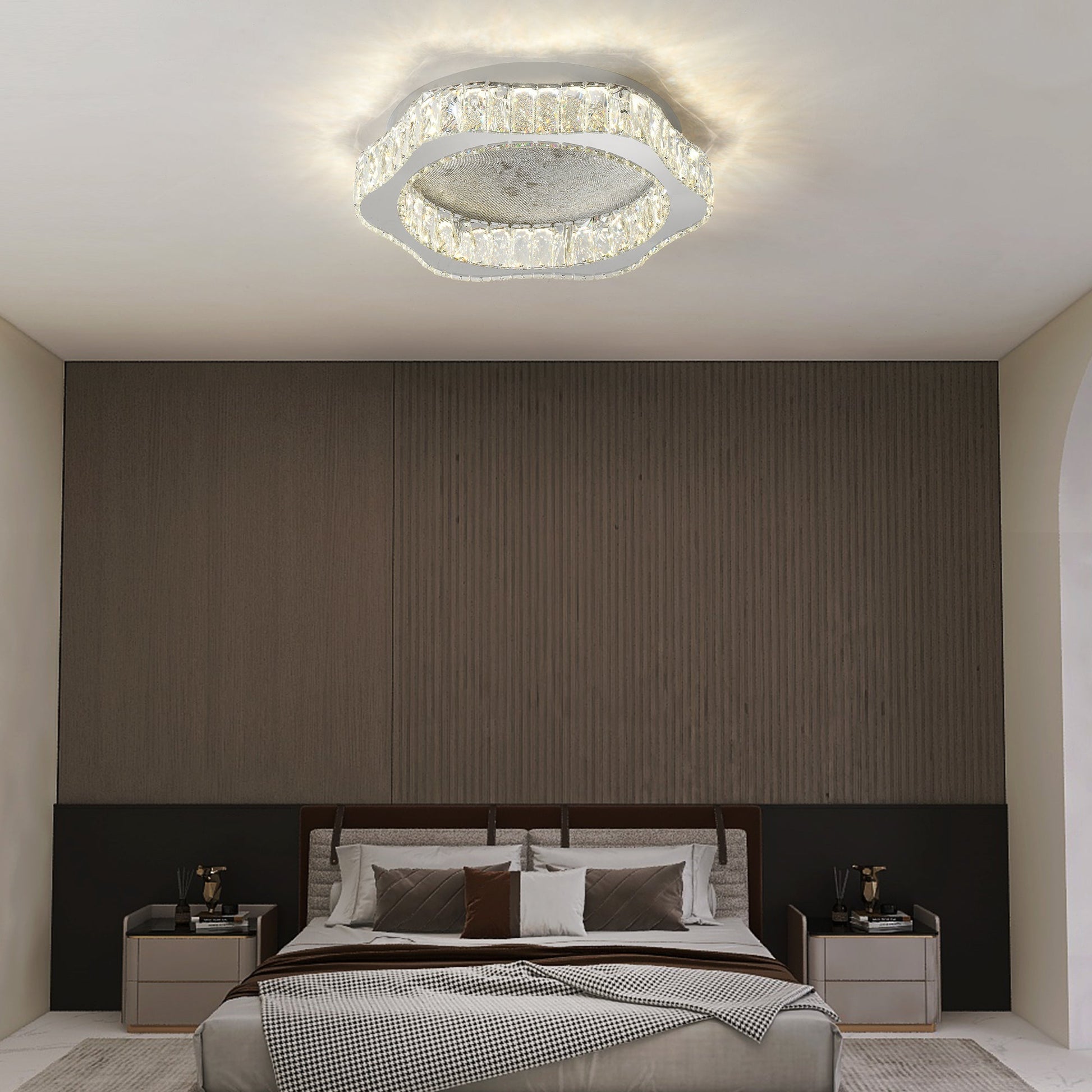 LED осветително тяло сребристо Splash Crystal с дистанционно