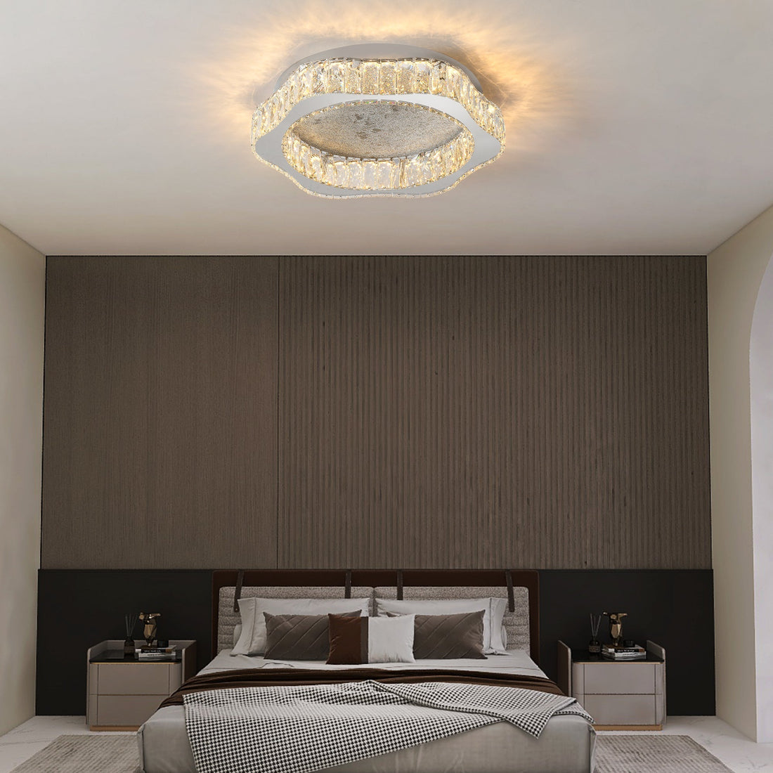 LED осветително тяло сребристо Splash Crystal с дистанционно